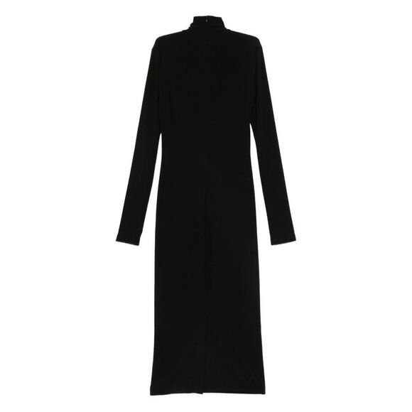 NORMA KAMALI Turtle Neck Long Sleeve Midi Dress Women BLACK Dresses - Picture 3 of 3